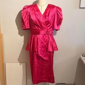 Nu-Mode Vintage Evening Dress 1960's Canada Pink Retro Hollywood Women's 15/16